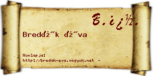 Bredák Éva névjegykártya